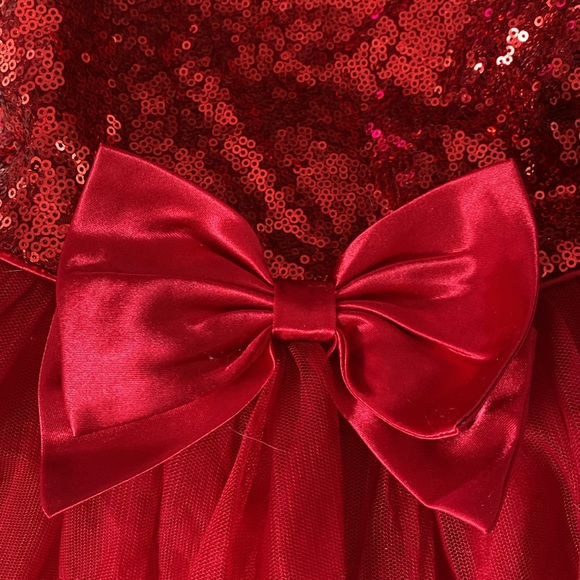 Girls Formal Red dress with Gold Color Sparkle Unicorns! - Picture 7 of 8